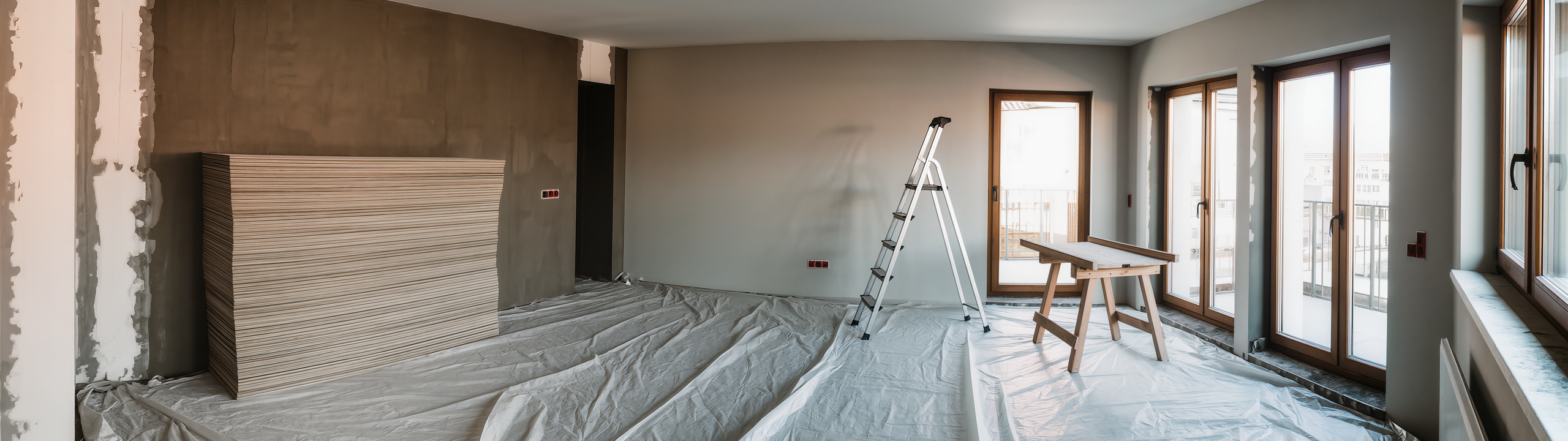 Baustelle in der Übersicht, Aufnahme im Breitbildformat
